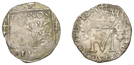 Mary (1542-1567), Second period (with Francis), Nonsunt Groat, 1559, dolphin facing left, 1....