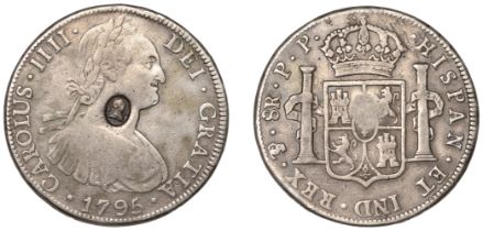George III (1760-1820), Bank of England, BOLIVIA, Charles IV, 8 Reales, 1795pp, PotosÃ­, obv....