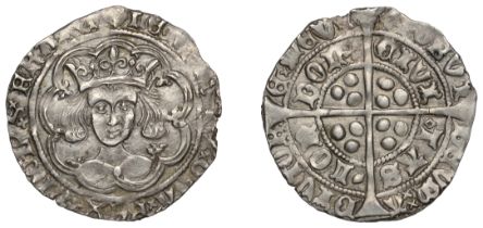 Henry VI (First reign, 1422-1461), Leaf-Trefoil issue, Groat, class A, London, mm. crosses I...