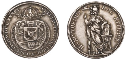 William and Mary, Coronation Festival at The Hague, 1689, a silver medal, unsigned, crowned...