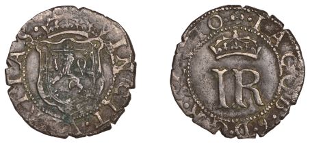 James VI (1567-1625), Before Accession, Base issues, Hardhead, type I, mm. quatrefoil on obv...