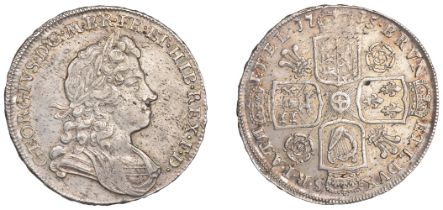 George I (1714-1727), Halfcrown, 1715, roses and plumes, edge secvndo (ESC 1550; S 3642). Mi...