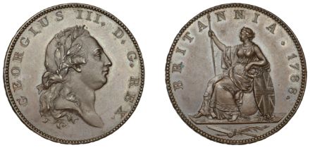 George III (1760-1820), Pre-1816 issues, 1788 (late Soho), pattern in bronzed-copper, by J.P...