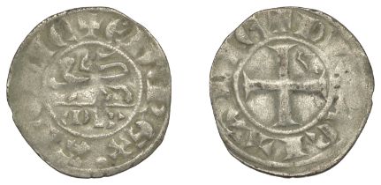 Edward II, Denier au lÃ©opard, leopard left, mb below, rev. crown in second angle, 0.66g/12h...