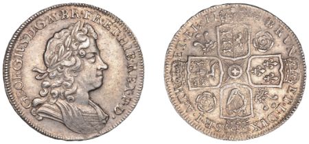 George I (1714-1727), Halfcrown, 1720/17, roses and plumes, edge sexto (ESC 1555; S 3642). L...