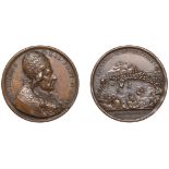 PAPAL STATES, Clement XII, 1732, a copper medal by O. Hamerani, bust right, rev. view of the...