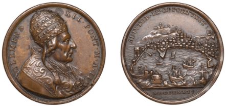 PAPAL STATES, Clement XII, 1732, a copper medal by O. Hamerani, bust right, rev. view of the...