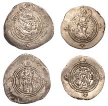 Arab-Sasanian, Salm b. Ziyad, Drachm, hra (Herat) 67h, 4.04g/9h (Malek 611ff; A 18; ICV 15);...