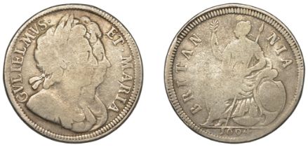 William and Mary (1688-1694), 1694, proof in silver, conjoined busts right, king with short...