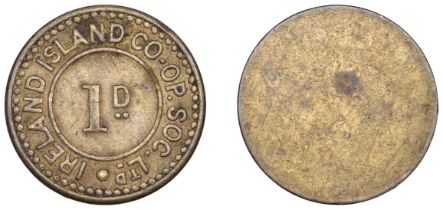 Bermuda, Ireland Island, Co-operative Society Ltd, uniface brass Penny, 29mm, 5.14g (Lyall â€“...