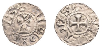 France: Feudal, BURGUNDY, Conrad I (937-43), Denier, Lyon, [â€“]nradvs, cross, rev. lvgdvnvs,...