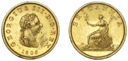 George III (1760-1820), Pre-1816 issues, 1806 (late Soho), proof in gilt-copper, by C.H. KÃ¼c...
