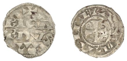 Richard I, Obole, Aquitaine, type 1, cross above legend, 0.30g/9h (W 6; E 6; S 8005). Fine o...