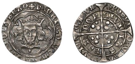 Henry VI (First reign, 1422-1461), Trefoil issue, Groat, class A, London, mm. cross IIIb, le...