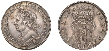 Oliver Cromwell, Halfcrown, 1658 (Lessen I26; ESC 252; S 3227A). Good very fine, reverse bet...