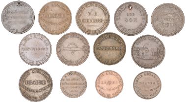 Australia, TASMANIA, Hobart, Lewis Abrahams, Pennies (2) and Halfpennies (2), 1855 (G 1, 2;...