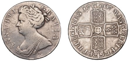 Anne (1702-1714), Crown, 1707e, second bust, edge sexto (ESC 1352; S 3600). About fine Â£120...