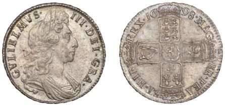 William III (1694-1702), Halfcrown, 1698, edge decimo (ESC 1034; S 3494). Extremely fine and...