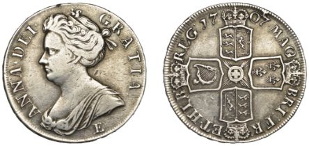 Anne (1702-1714), Crown, 1707e, edge sexto (ESC 1351; S 3600). Cleaned, light scratches on r...