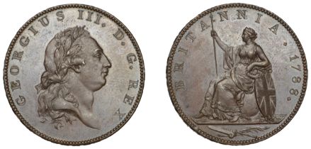 George III (1760-1820), Pre-1816 issues, 1788 (late Soho), pattern in bronzed copper, by J.P...