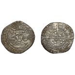 Henry VI (First reign, 1422-1461), Pinecone-Mascle/Leaf-Mascle mule, Groat, Calais, mm. cros...