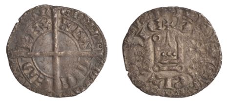 Edward III, Gros Tournois Ã  la croix longue, long cross, feather (?) between a and n of angl...