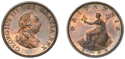 George III (1760-1820), Pre-1816 issues, 1799 (late Soho), pattern in copper, by C.H. KÃ¼chle...