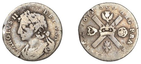 Charles II (1649-1685), Second coinage, Sixteenth-Dollar, 1679/7, reads Â· carolvs Â·, 1.46g/6...