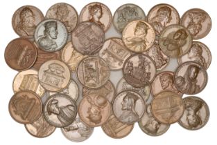 Kings and Queens of England, [1731], a complete set of 35 copper medals by J. Dassier, Cromw...