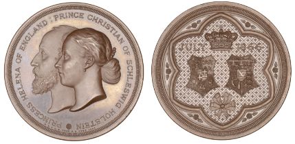 Marriage of Princess Helena and Prince Christian of Schleswig-Holstein, 1866, a copper medal...