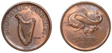 Free State (1921-1937), Pattern Florin, 1927, by P. Morbiducci, in copper, edge plain, 7.97g...