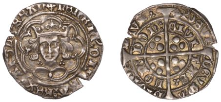 Henry VI (First reign, 1422-1461), Trefoil issue, Groat, class A, London, mm. cross IIIb, le...