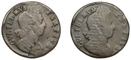 William III (1694-1702), Undated, pattern or trial, type 3, in copper, bust right both sides...