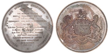 INDIA, Exhibition of Indian Products, Bombay, 1917, a bronze medal For Merit, unsigned, arms...