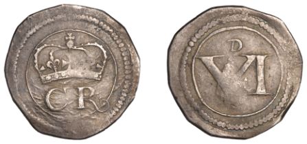 Charles I (1625-1649), Ormonde Money, Sixpence, 2.88g/4h (S 6547; DF 300). About very fine...