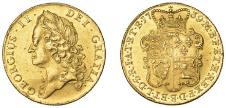 George II (1727-1760), Two Guineas, 1739, intermediate head (EGC 574; S 3668). Possibly remo...