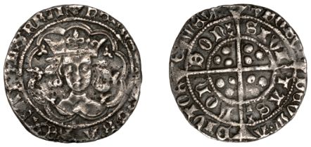 Henry VI (First reign, 1422-1461), Leaf-Trefoil issue, Groat, class A, London, mm. cross III...