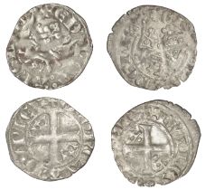 Edward III, Doubles au lÃ©opard (2), rosette (sexfoil) below leopard and at end of rev. legen...