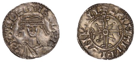 William I (1066-1087), Penny, Bonnet type [BMC II], Wallingford, BeorhtmÃ¦r, brihtmÃ¦r on pall...