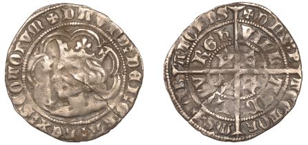 David II (1329-1371), Light coinage, Groat, Edinburgh, star on sceptre handle, trefoils in s...