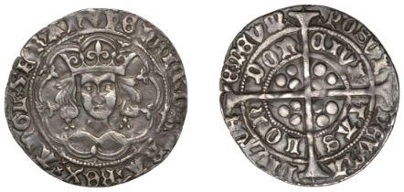 Henry VI (First reign, 1422-1461), Trefoil issue, Class B, Groat, London, mm. cross IIIb on...