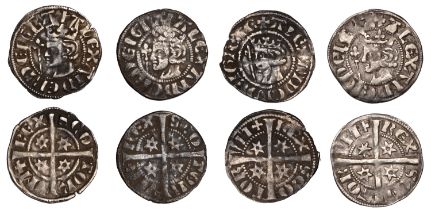 Lots, Alexander III, Second coinage, Sterlings (4), class Ma, four mullets of six points, 1....