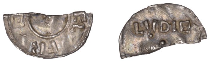 Kings of Wessex, Alfred the Great (871-99), cut Half Penny, Phase III, Two Line type, London...