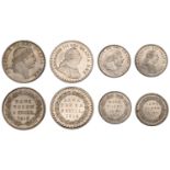 George III, Three Shillings (2), 1812, type 1, 1815, Eighteenpence (2), 1811, 1815 (S 3769-7...