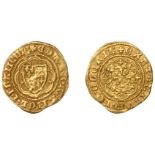 Edward III (1327-1377), Pre-Treaty period, Quarter-Noble, series Gf/Gg mule, mm. cross, 1.80...