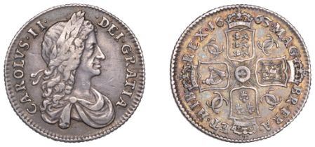 Charles II (1660-1685), Shilling, 1663, first bust variety (ESC 506; S 3372). Very fine with...