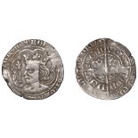 Robert II (1371-1390), Groat, Edinburgh, mm. cross pattÃ©e, tressure of six arcs, trefoils in...