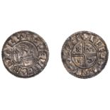 Ã†thelred II (978-1016), Penny, Small CRVX type, York, Leofstan, lefstan mÂ¯o eofi, two pellet...