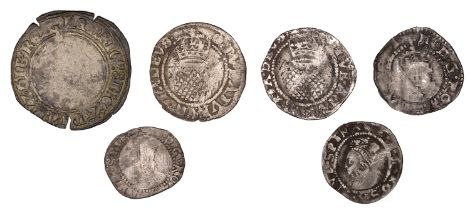 Henry VIII, Posthumous coinage, Halfgroat, Bristol, mm. WS on rev only, 1.26g/12h; Penny, To...