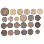 George III to George VI, Threepences (2), both 1946, Penny, Halfpenny, Farthings (16), Half-...